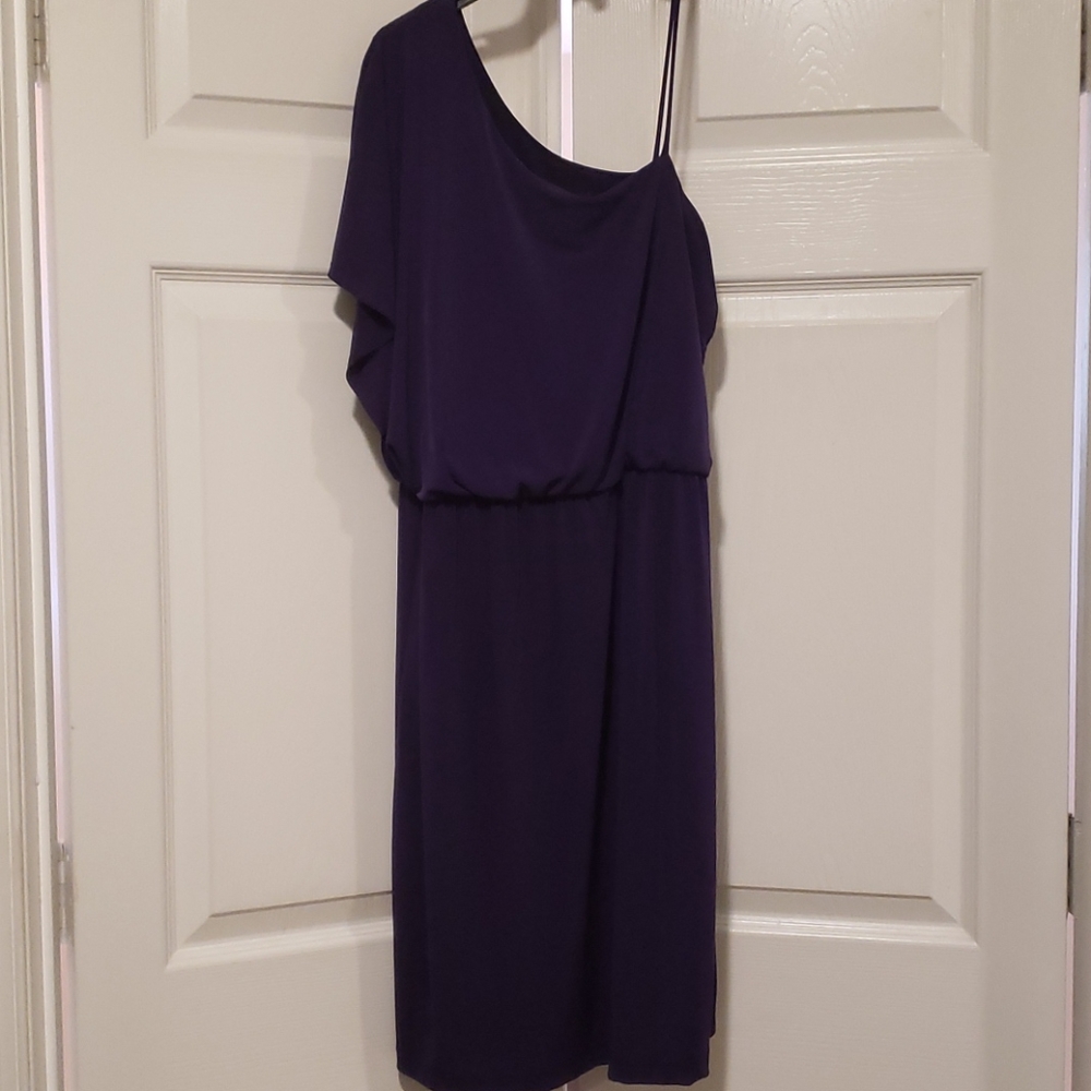 Purple 1-sleeve dress